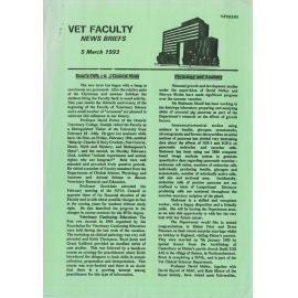 Vet Faculty News Briefs, 5 March 1993