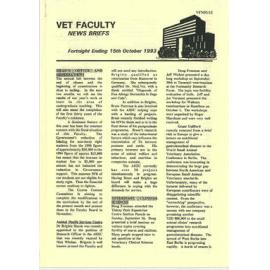 Vet Faculty News Briefs, 15 October 1993