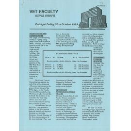 Vet Faculty News Briefs, 29 October 1993