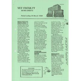 Vet Faculty News Briefs, 25 March 1994