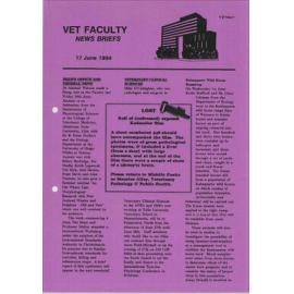 Vet Faculty News Briefs, 17 June 1994