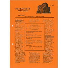 Vet Faculty News Briefs, 1 July 1994