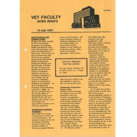 Vet Faculty News Briefs, 15 July 1994
