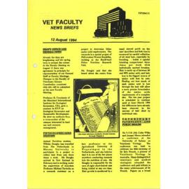 Vet Faculty News Briefs, 12 August 1994