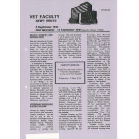 Vet Faculty News Briefs, 2 September 1994