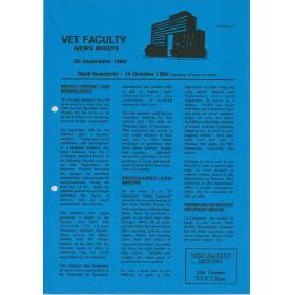 Vet Faculty News Briefs, 30 September 1994
