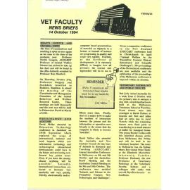 Vet Faculty News Briefs, 28 October 1994