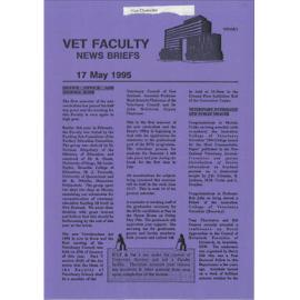 Vet Faculty News Briefs, 17 May 1995