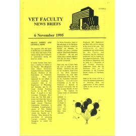 Vet Faculty News Briefs, 6 November 1995