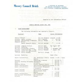 Council Briefs, 1981-08-05
