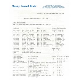 Council Briefs, 1982-08-04