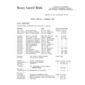 Council Briefs, 1982-12-08