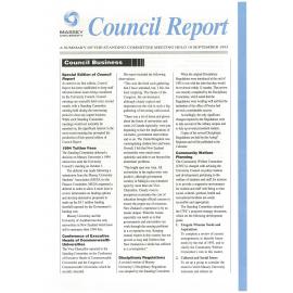 Council Report, 1993-09-10