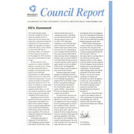 Council Report, 1993-12-03