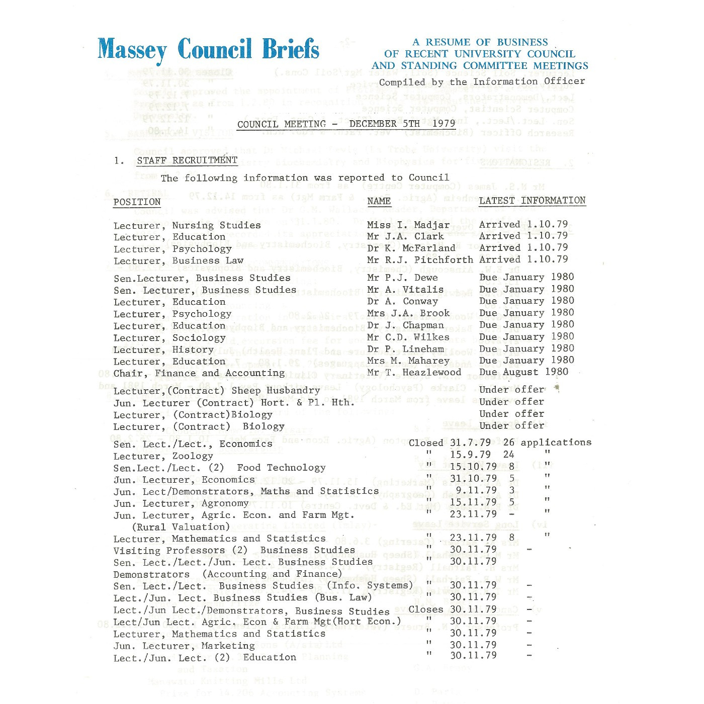 Council Briefs