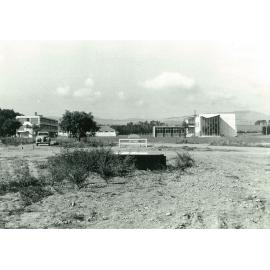 Science Tower site, Colombo Hall and Riddet Building, April 1967