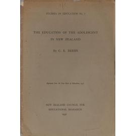 The education of the adolescent in New Zealand