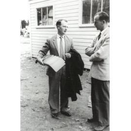 George Culliford in conversation with Peter Freyberg, circa March 1960