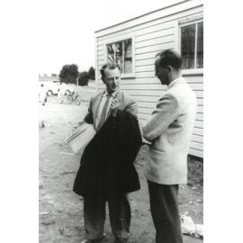 George Culliford in conversation with Peter Freyberg, circa March 1960