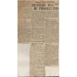 Waiouru and associated area; newspaper clippings 