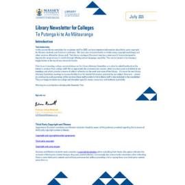 Library Newsletter for Colleges, July 2025