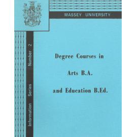 Information Series No 2, Degree Courses in Arts and Education, 1971