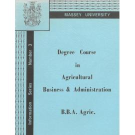 Information Series No 3, Degree Course in Agricultural Business and Administration, 1971