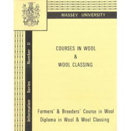 Information Series No D, Courses in Wool and Wool Classing, 1971