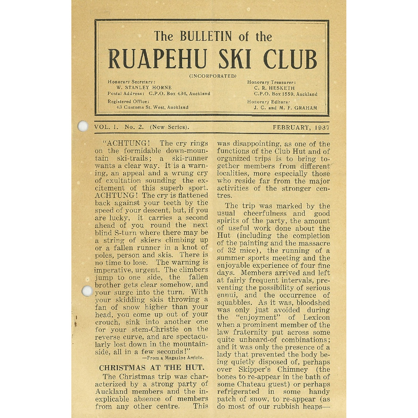 The Bulletin of the Ruapehu Ski Club 