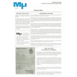 MU, 33, 29 October 1985