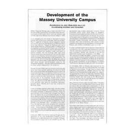 Development of the Massey University Campus, 1970s