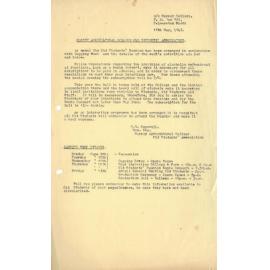 Massey Agricultural College Old Students Association newsletter, 16 May 1947