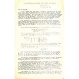 Massey Agricultural College Old Students Association newsletter, 13 February 1953