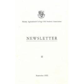 Massey Agricultural College Old Students Association newsletter, September 1955