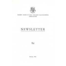 Massey Agricultural College Old Students Association newsletter, January 1961