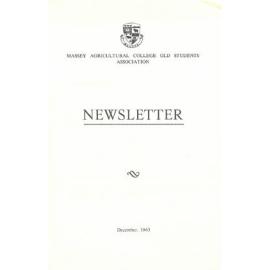 Massey Agricultural College Old Students Association newsletter, December 1963