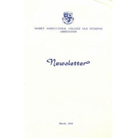 Massey Agricultural College Old Students Association newsletter, March 1964