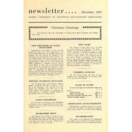 Massey University of Manawatu Old Students’ Association newsletter, December 1965