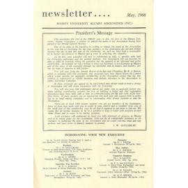 Massey University Alumni Association newsletter, May 1966