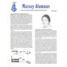Massey Alumnus - Faculty of Food Science and Biotechnology, June 1980