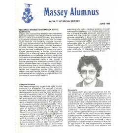 Massey Alumnus - Faculty of Social Science, June 1980
