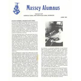 Massey Alumnus - Faculty of Agricultural and Horticultural Sciences, June 1981