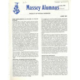 Massey Alumnus - Faculty of Social Sciences, June 1981