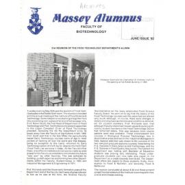 Massey Alumnus - Faculty of Biotechnology, June 1982
