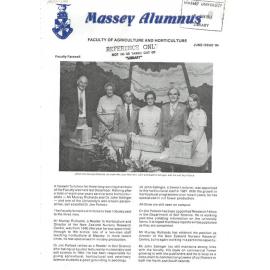 Massey Alumnus - Faculty of Agriculture and Horticulture, June 1984