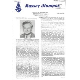 Massey Alumnus - Faculty of Technology, June 1984