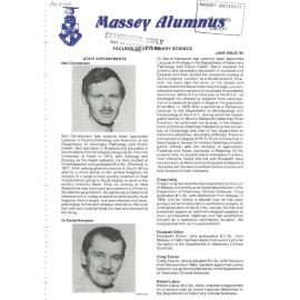 Massey Alumnus - Faculty of Veterinary Science, June 1984