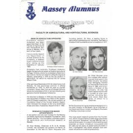 Massey Alumnus - Faculty of Agricultural and Horticultural Sciences, December 1984