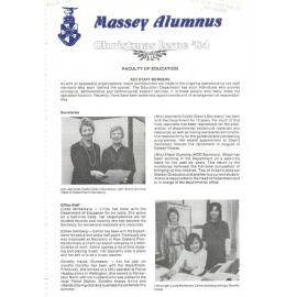 Massey Alumnus - Faculty of Education, December 1984