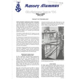 Massey Alumnus - Faculty of Technology, December 1984